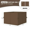 thumbnail image 2 of Aoodor 10' x 10' Gazebo Curtain Set Protecting Privacy Side Walls 4 Panels, Curtain Only - Brown, 2 of 11