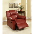 thumbnail image 3 of Benzara BM171428 41 x 35 x 35 in. Bonded Leather Rocker & Recliner, Red, 3 of 8