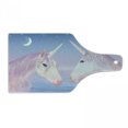 thumbnail image 1 of Horse Cutting Board, Akhal Teke Unicorns by the Sea Exchange Glances Under the New Moon and Stars, Tempered Glass Cutting and Serving Board, Wine Bottle Shape, Lilac and Blush, by Ambesonne, 1 of 1
