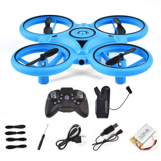 Puntoco Drone con control remoto y 3 modos, cuadricóptero con luz LED, juguete de control remoto