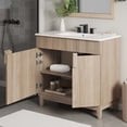 thumbnail image 2 of Sink Vanity Cabinet, White Oak, Melamine Wood , Hotel Bedroom Bathroom, Modern Contemporary HB36122, 2 of 11