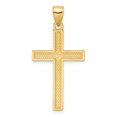 thumbnail image 3 of 14K Gold Polished Beaded Cross Pendant, 3 of 4