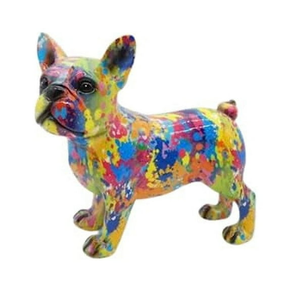 Comfy Hour 9" Colorful Bulldog Figurine – Multicolor Decorative Dog Statue for Home Décor
