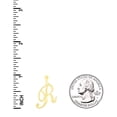 thumbnail image 3 of 10k Yellow Gold Unisex Diamond-cut Initial R Charm Pendant for Men Women, 3 of 4