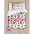 thumbnail image 3 of Ambesonne Modern Cute Butterflies in Vibrant Tones Mothes Spiritual WingsDesign Duvet Cover Set, 3 of 3