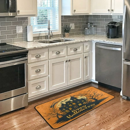 

Long Floor Mat 39x20Inch Kitchen Mat Bathroom Mat Living Room Mat Bedroom Mat Absorbent Delicate Fabric No Ball Do Not Fade Halloween Elements
