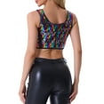 thumbnail image 3 of INSPIRE CHIC Women's Metallic Sequin Crop Top Sparkle Glitter Sleeveless Party Club Tank Top S Multicolor, 3 of 6