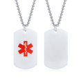 thumbnail image 1 of Collar de identificación de Alerta Médica para Mujeres y hombres, Etiqueta de perro de acero inoxidable personalizada, Collar de enfermedad de contacto de emergencia, Vnox (espalda grabada gratis), 1 of 4