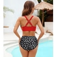thumbnail image 3 of SEAFORM Womens Two Piece Swimsuits Wrap Front Bikini High Waisted Bottom Tummy Control Bathing Suits Vintage Print Swimwear, 3 of 14
