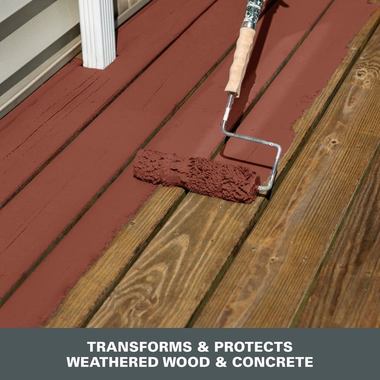 KILZ Over Armor Smooth Redwood Exterior Wood & Concrete Coating, 1 Gallon photo 3