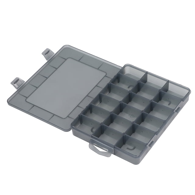 Caja de almacenamiento de piezas Bling Bling con múltiples compartimentos plástico transparente 18 rejillas