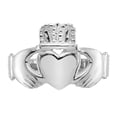 thumbnail image 5 of 14K White Gold Ring Band Themed Ladies Claddagh, Size 6, 5 of 5