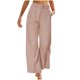 thumbnail image 2 of ICHUANYI Clearance Fashion Women Summer Casual Loose Pocket Solid Button Zipper Trousers Elastic Waist Pants(Pink, XXL) ICHUANYI WER2023081206263, 2 of 7