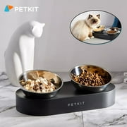 New Elevated Double Pet Feeding Bowl 0°/15° Adjustable Stainless Steel Cat Feeders Food and Water Bowls Raised The Bottom for Cats and Small Dogs