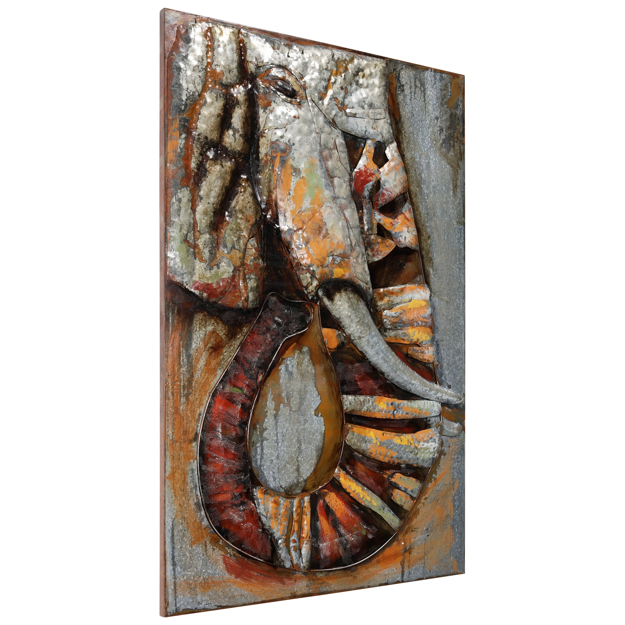 Empire Art Direct Elephant Hand Painted 3D Metal Wall Art, 60" x 40" x 2.8", Ready to Hang
