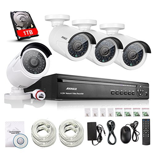 4CH Wireless NVR 720P HD IP Network IR Outdoor CCTV Home Security Camera System 
