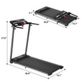 thumbnail image 2 of 2.5HP Folding Treadmill with 3% Manual Incline, 0.5-7.5 MPH Under Desk Walking Pad, LED Display, Remote Control, 265 lbs Capacity, Black, 2 of 9