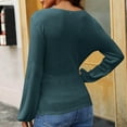 thumbnail image 6 of Dagugfen Going out Tops for Women Long Sleeve Deep V Neck Low Cut Wrap Shirts Casual Blouses Fall Clothes, 6 of 9