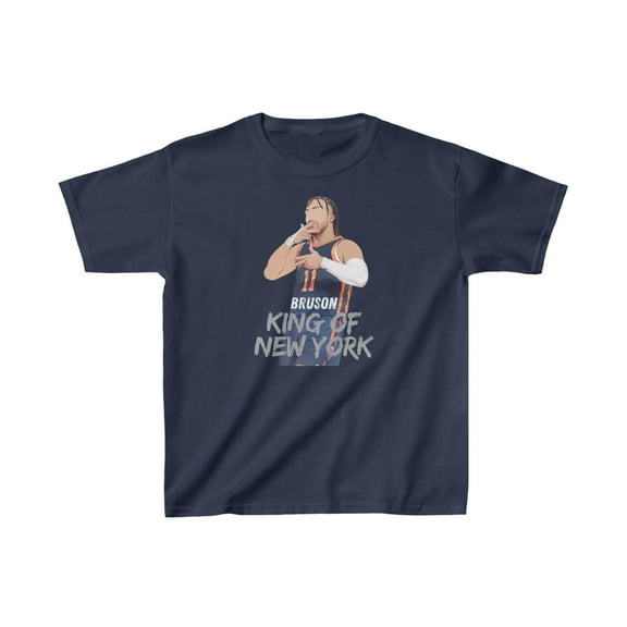 Jalen Brunson King of New York Basketball fans Kids Cotton Tee