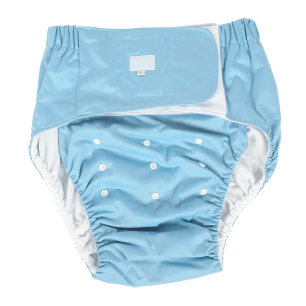Adult Diaper Reusable Elderly Incontinence Nappy Washable Adjustable Diaper  Pants305 Blue 