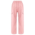 thumbnail image 3 of Alvivi Girl's Casual Cargo Jogger Pants Athletic Hiking Sports Sweatpants Loose Street Hip Hop Dance Trousers Pink 16, 3 of 7