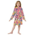 thumbnail image 6 of FORMRS Niños Bathrobe Unisex Hooded Robe Soft Plush Pajamas Sleepwear, Size 10-12T, Art Map, 6 of 7