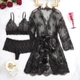 thumbnail image 2 of MINTREUS Women Lingerie Set 3 Piece Bra and Panty Sets with Lace Kimono Robe Sleepwear Mesh Nightgown, 2 of 4