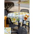 thumbnail image 5 of Outdoor Tablecloth with Umbrella Hole for Patio/Picnic/Party/Camping, Forsythia Flowers Waterproof Table Cloth Square Cover Washable, Spring Yellow Floral Hummingbird Blue Plaid (60"x 60"), 5 of 8