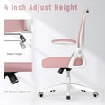 thumbnail image 4 of naspaluro Ergonomic Office Chair, Computer Chair with Adjustable Height, Flip-Up Arms and Lumbar Support, Breathable Mesh Desk Chair for Home Study Working (Without Headrest, Pink), 4 of 7
