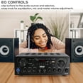 thumbnail image 4 of Pyle 2-Channel Bluetooth Home Stereo Amplifier - 250W Wireless Audio Receiver, Karaoke Optimized: Dual Mic In with Echo, Mic Talk-Over, FM Radio, USB, 4 of 8