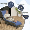 thumbnail image 4 of Spaco Folding Lounge Chair with Backrest, Adjustable Patio Chaise, Chair for Outdoor, Navy, 4 of 10