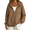 thumbnail image 2 of GILIGEGE 2026 Zip Up Hoodies for Women,Fall Winter Casual Sweatshirts, Comfort Soft Plus Size Jackets,Zipper Oversized Lightweight Cute Jackets with Pockets,Fashion Outfits Clothes Beige, 2 of 9