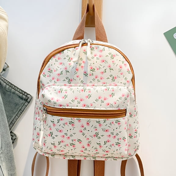 AOMRCOL Floral Mini Backpack Small Backpack Purse Travel Backpack for Women Small Backpack Purse for Women (Brown)