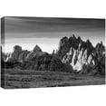 thumbnail image 3 of PixonSign Canvas Print Wall Art Dark Mountains Near a Field Nature Wilderness Photography Realism Rustic Landscape Dramatic Grey Dark Black and White for Living Room, Bedroom, Office - 32"x48", 3 of 5