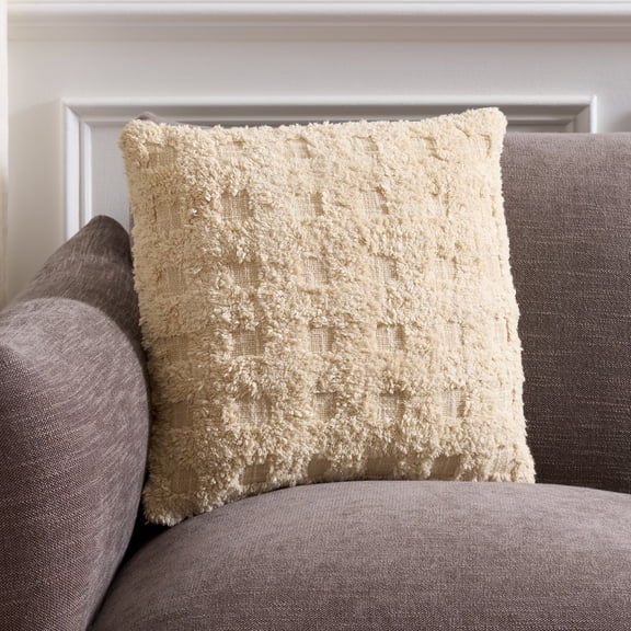 Safavieh Niki 18" x 18" Modern Cotton Decorative Pillows, Beige