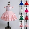 thumbnail image 5 of Odeerbi Toddler Girls Summer Sparkly Sequin Princess Dress Satin Tulle Birthday Party Evening Dress Ruffle Sleeve Bow Flower Girl Dress Gowns Formal Dresses Toddler Girls Clothes, 5 of 5