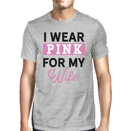 I Wear Pink For My Wife Mens Breast Cancer Support Tee Shirt (Best T Shirts For Large Breasts)