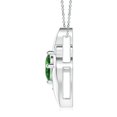 thumbnail image 2 of ANGARA Lab Grown 2.25 Ct Shell Style Emerald and Lab Diamond Pendant for Women in 925 Sterling Silver (Size-10x8mm) | May Birthstone, Anniversary, Jewelry Gift for Women | Lab-Grown Emerald Necklace, 2 of 8