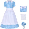 thumbnail image 5 of Vestido pionero para niñas, disfraz histórico colonial, estilo vintage con flores, estilo pradera, pueblo peregrino, fiesta de carnaval, traje de hada para Halloween, 5 of 5