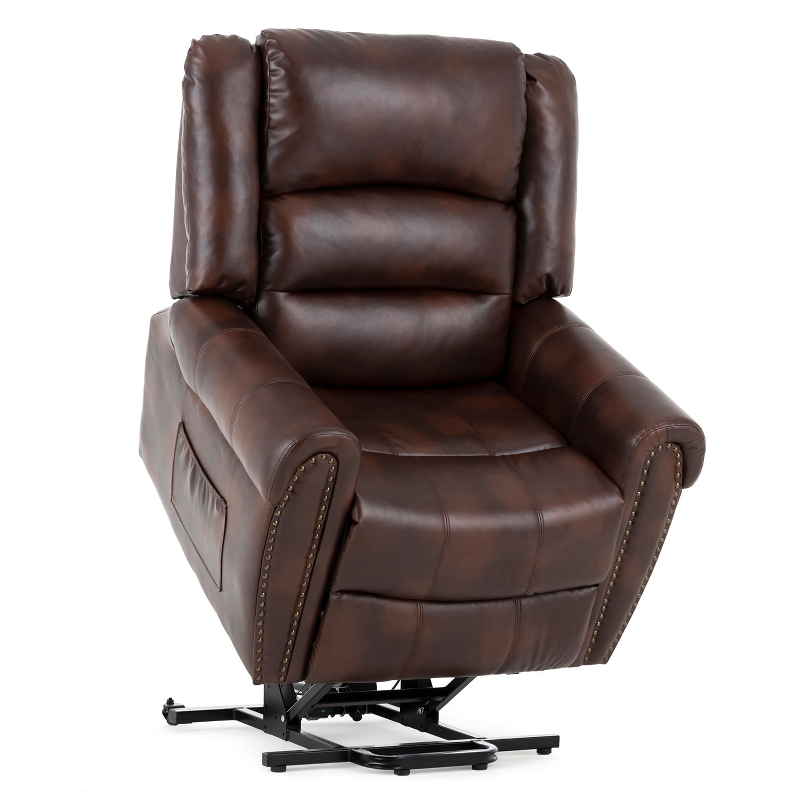 Mecor Lift Chairs Recliners Lift Chair For Elderly Reclining Lift Chairs With Dual Motor Pu Leather Sleeper Recliner Chair With Massage Heat Vibration Remote Control For Living Room Dark Brown Walmart Com Walmart Com