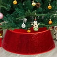 thumbnail image 5 of XMMSWDLA 23.62 Inch Christmas Tree Skirt - 3D Sequin Holiday Party Decor with Rhomboid Pattern, Festive Xmas Tree Bottom Cover for Indoor Decorations (2025 Collection), 5 of 6