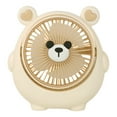 thumbnail image 2 of Bear Shaped USB Desk Fan - 3 Speed Rechargeable Mini Fan with Type-C | Ultra Quiet Personal Cooling for Office & Dorm | Child Safe Rotating Fan (Beige), 2 of 6