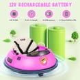 thumbnail image 2 of Vibespark 12V Bumper Car for Kid with Remote Control, Ride on Toys for Toddlers w/ 360 Degree Spin, 3 LED Lights, 5-point Safety Belit, 3 Speeds, Baby Bumper Car, Pink, 2 of 9