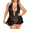 thumbnail image 1 of Gibobby Lencería mujer erótica Conjunto de Lencería Erótica Ropa Interior Sexy para Mujer, Camisón de Una Pieza con Tanga, Ropa de Dormir para Mujer(Negro, 3XG), 1 of 5