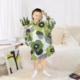 thumbnail image 6 of FORMRS Wearable Blanket Hoodie with Sleeves for Kids Cozy Flannel Sweatshirt, Gray Floral, 6 of 7