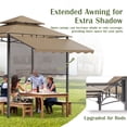 thumbnail image 6 of Haverchair 8x8 FT Grill Gazebo with Side Awning, 2-Tier Barbecue Canopy Shelter with 2 Shelves, 7 Hanging Hooks, Bottle Opener, Outdoor Grilling Awnings Tent for Backyard Garden Poolside, 6 of 8