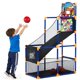 thumbnail image 1 of QinaQin Juego 2 en 1 de basquetbol arcade infantil con 4 pelotas y 6 pelotas con velcro, aro ajustable con retorno de balón, ideal para interior y exterior, 1 of 6