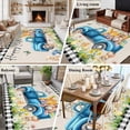 thumbnail image 5 of Black Plaid Easter Area Rugs 5'x7', Small Throw Rugs for Laundry Room Playroom, Truck Spring Floral Bunny Animals Rustic Indoor Outdoor Rug Non-Slip Low Pile Carpet Runner Reversible Floor Mats, 5 of 8