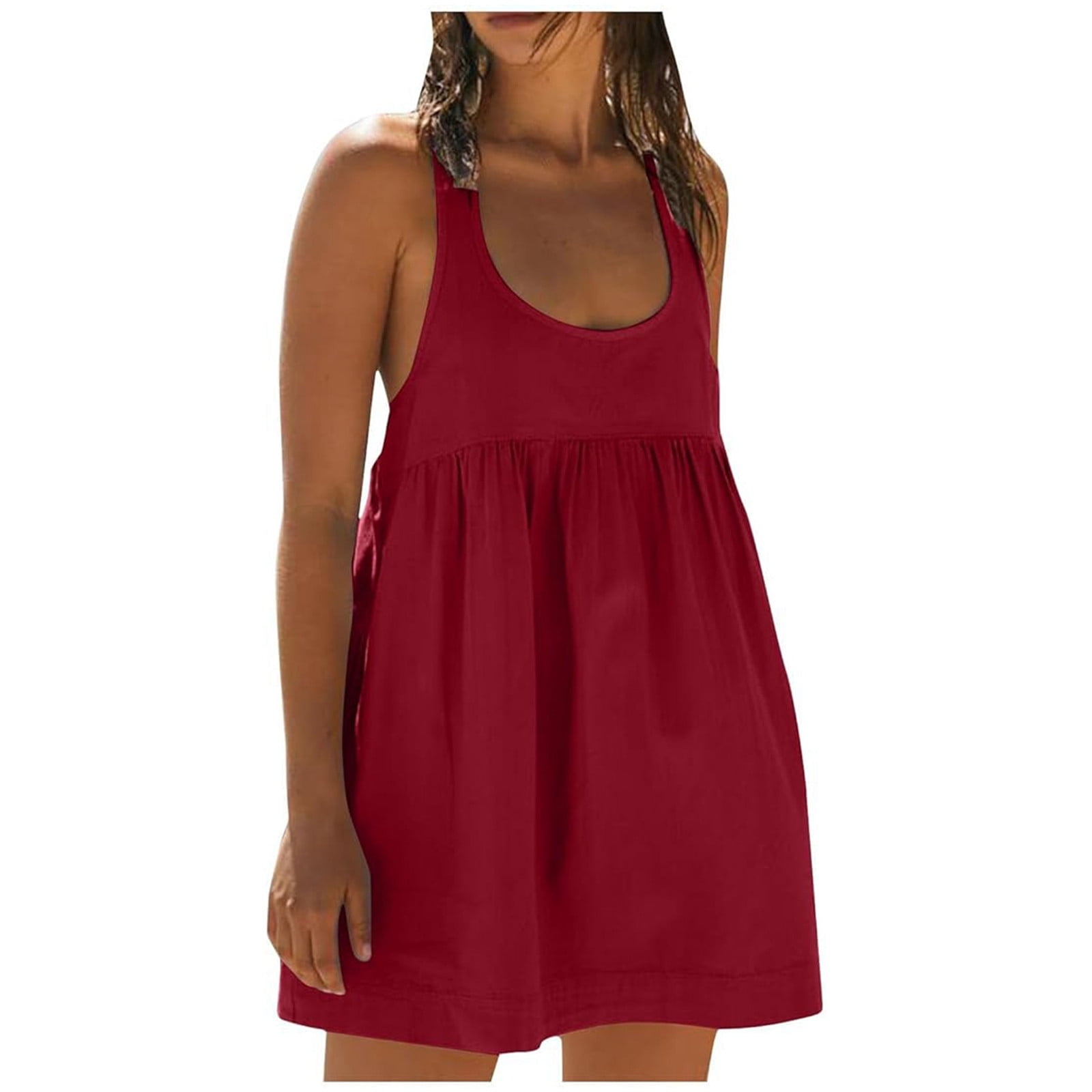Women's Athletic Tennis Dress Sleeveless Mini Dress Active Workout Dress Casual Summer Outdoor Sport Dress