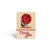 Cute Ladybug Thank You Note Card - 10 Cards and Envelopes - B14261